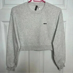 H&M Divided Cropped Sweatshirt  Grey & Black Size Extra Small